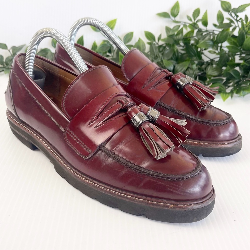 Stuart Weitzman burgundy Manila Tassel Leather Loafers 7.5